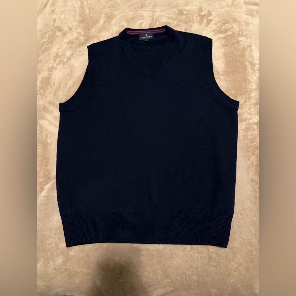 Brooks Brothers, Extra Fine Merino Wool Navy Vest